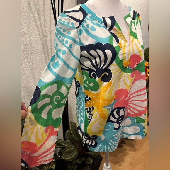 Lilly Pulitzer multicolor longsleeve blouse size XS - Picture 2 of 11